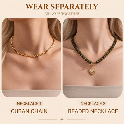 kdraco Collares con cuentas de piedras preciosas coloridas y gruesa...