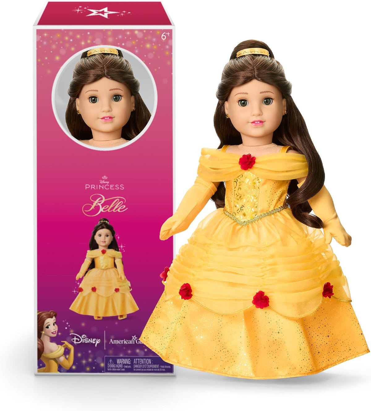 American Girl, Disney, Princesa Belle, muñeca de 18 pulgadas, cabel...