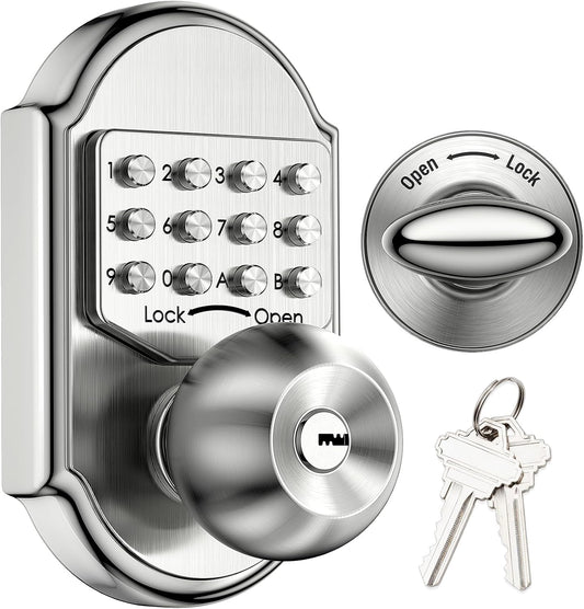 Cerradura de puerta de entrada sin llave, cerraduras de puerta con...