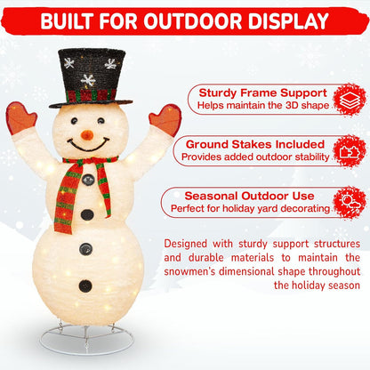 Arborvigro Juego familiar de muñeco de nieve 3D plegable de 3.7 pie...