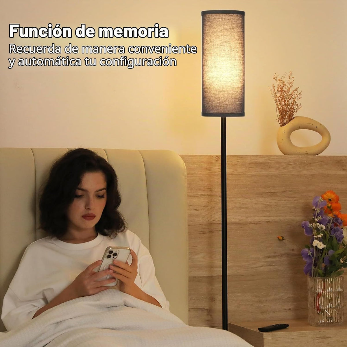 Ambimall Lámparas de pie de 64 pulgadas para sala de estar con cont...