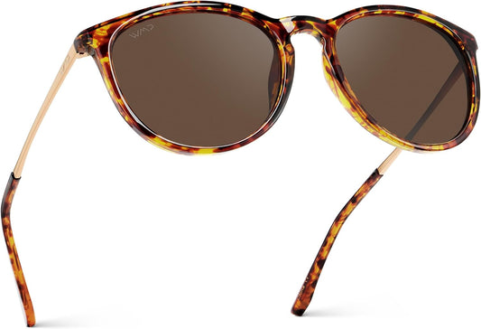 WearMe Pro Gafas de sol polarizadas redondas para mujer, protección...