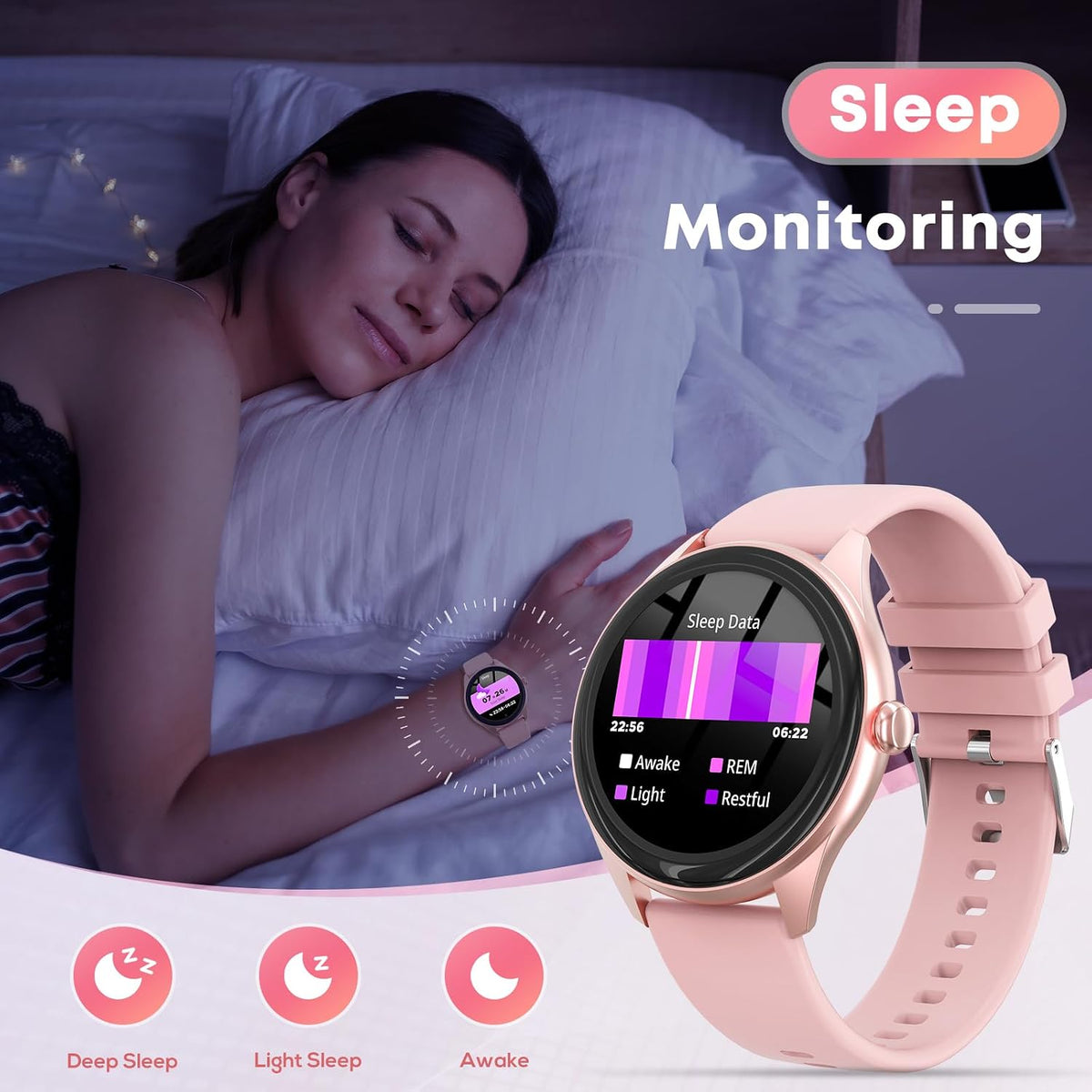 Reloj inteligente para mujer, reloj inteligente con pantalla táctil...