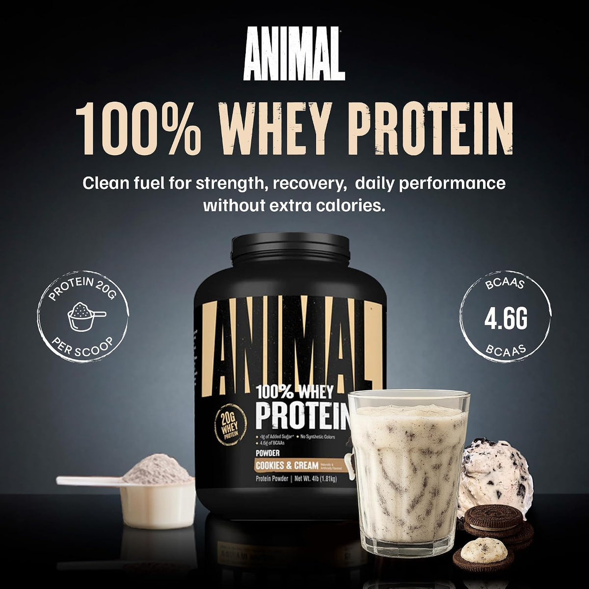 Animal 100% Proteína de suero de leche en polvo \u2013 Mezcla de su...