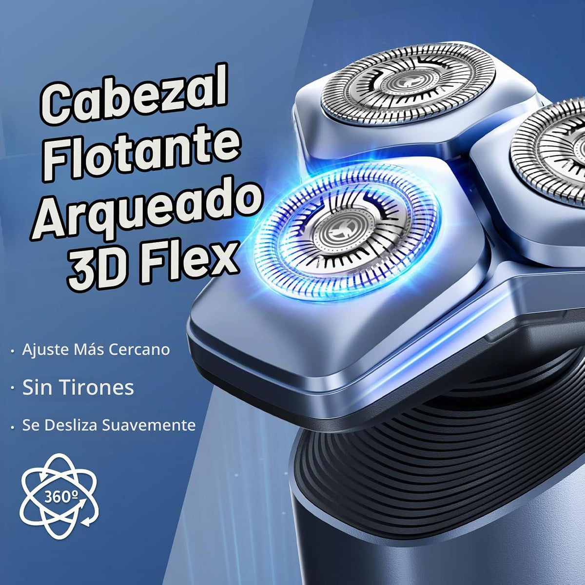 Maquinilla de afeitar eléctrica para hombres, afeitadora giratoria...