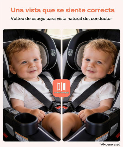 Babyvue Cámara de coche de bebé BV5, monitor 1080P de 5.2" para...