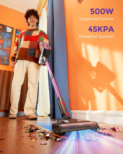 Aspiradora inalámbrica, 500W 45KPA 50Mins Stick Aspiradoras para el...