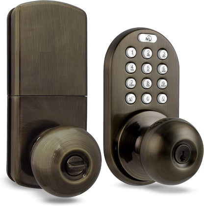 MiLocks TKK-02AQ - Pomo de puerta digital con teclado, cerradura de...
