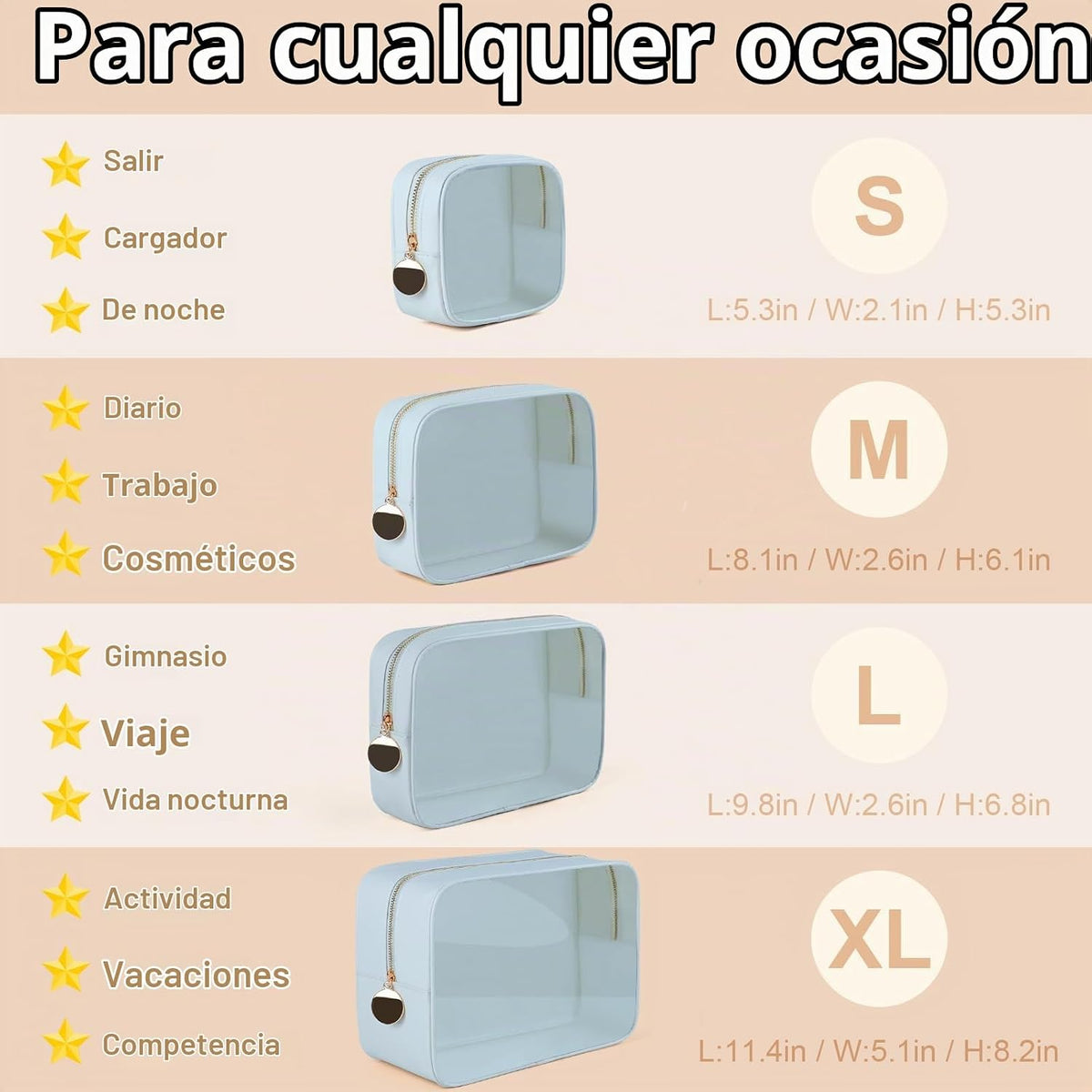4 bolsas de pañales de varios tamaños, Azul, Minimalista
