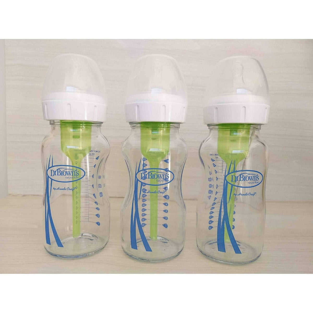 Dr. Brown's Biberones de cuello ancho de vidrio Options+ con fl...