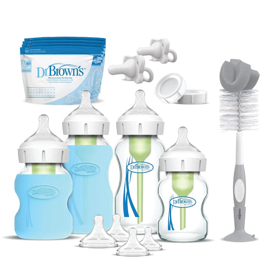 Dr. Brown's Anti-Colic Options+ Juego de biberones de vidrio de...