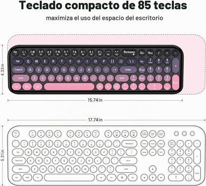 MOFII Combo de teclado y mouse inalámbricos, máquina de escribir co...