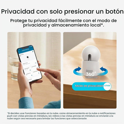 Cámara interior eufy Security 4K E30, sin suscripción, giro e incli...