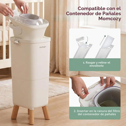 Momcozy Recambios de desodorante para cubos de pañales, 4 paquetes,...