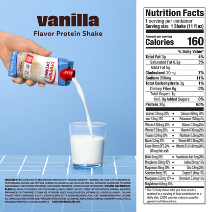 Premier Protein Batido alto en proteínas de 1.06 oz, vainilla | 160...