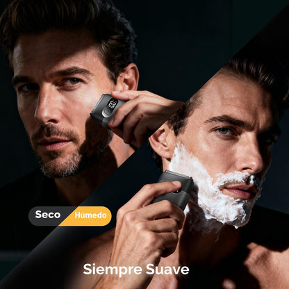 Maquinilla de afeitar eléctrica para hombres, afeitadora de alumini...