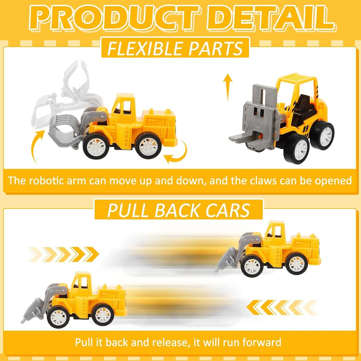 6 piezas de juguetes de camiones de ingeniería para fiestas de cons...