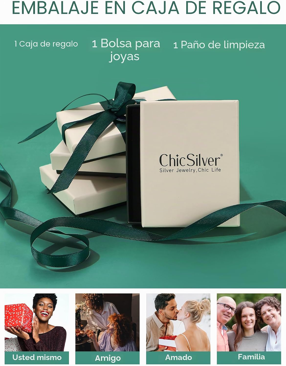 ChicSilver Pendientes celtas para mujer de plata de ley hipoalergén...