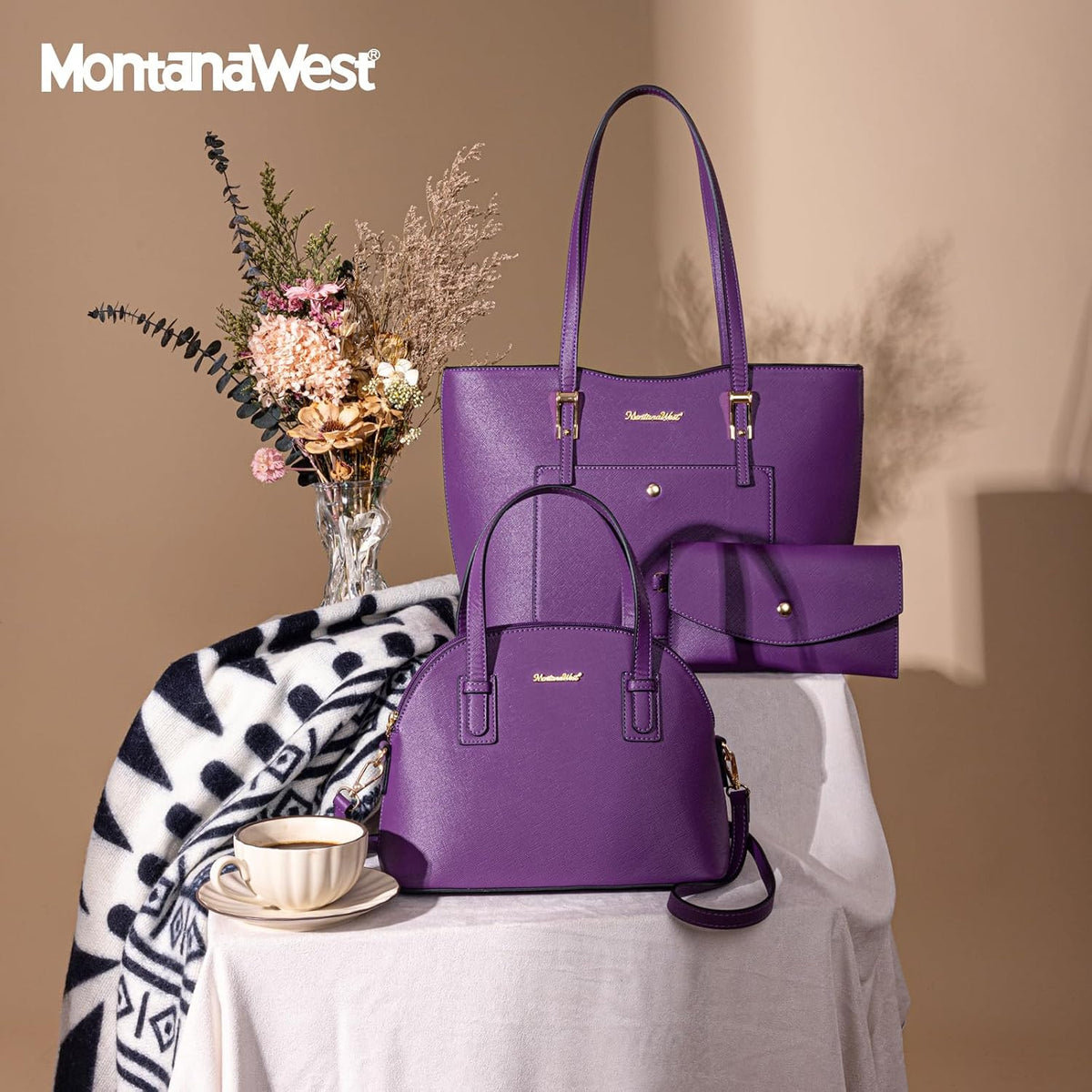 Montana West - Juego de 3 piezas de bolsos para mujer: bolso de man...