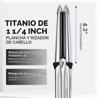 Rozamor Plancha plana profesional de titanio, alisador y rizador de...