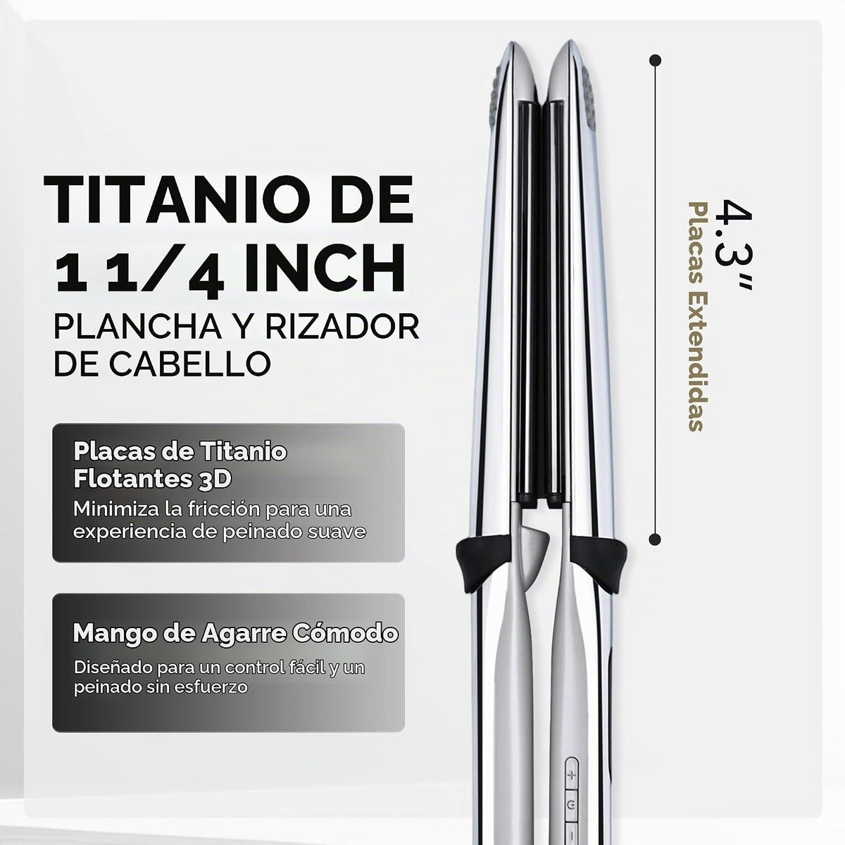 Rozamor Plancha plana profesional de titanio, alisador y rizador de...