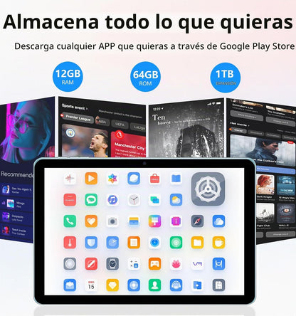 ECOPAD Tableta de 10.1 Pulgadas, Tabletas Android 15 12GB(4+8) RAM...