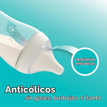 NUK Perfect Match - Botella de vidrio natural + anticólico, 4 onzas...