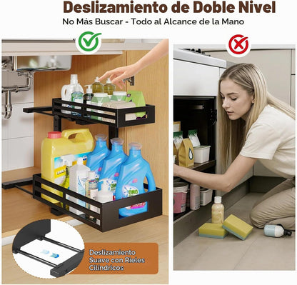 1 paquete de organizadores y almacenamiento para debajo del fregade...