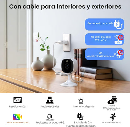 AOQEE - Cámaras 2K para seguridad del hogar, interiores\/exteriores...