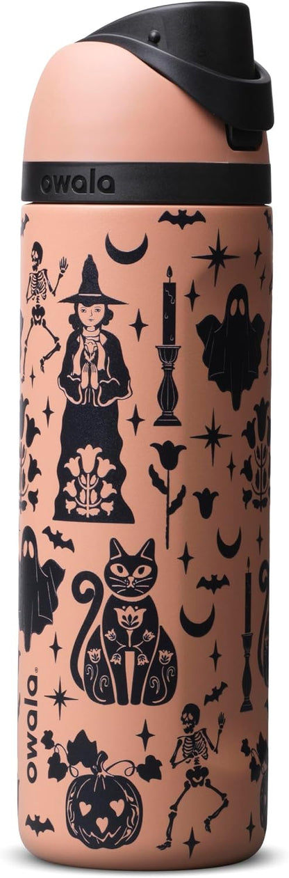 Owala FreeSip - Botella de agua de acero inoxidable de 24 oz Fright...