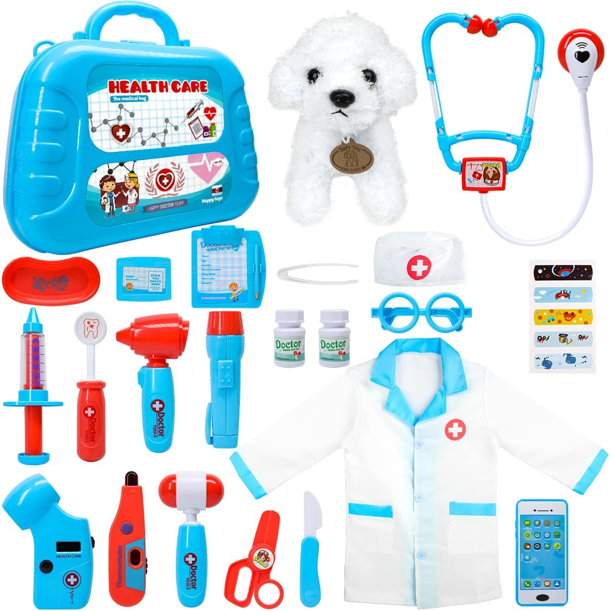 Meland Kit médico con cachorro para niños, juguete de simulación de...