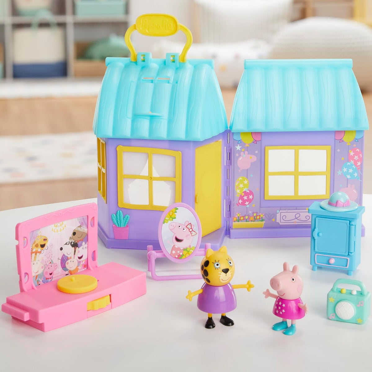 Peppa Pig Set de juego de fiesta de baile de Peppa con casa, 2 figu...