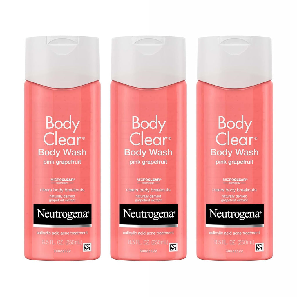 Neutrogena Body Clear Pink Pomelo Gel de baño para acné, 3 x 8.5 on...