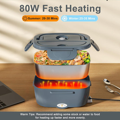 Fiambrera eléctrica para adultos 1.5L lonchera calentada para hombr...
