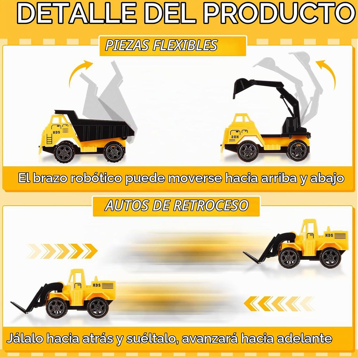 Sosation - Juego de 12 piezas de minivehículos de construcción a gr...