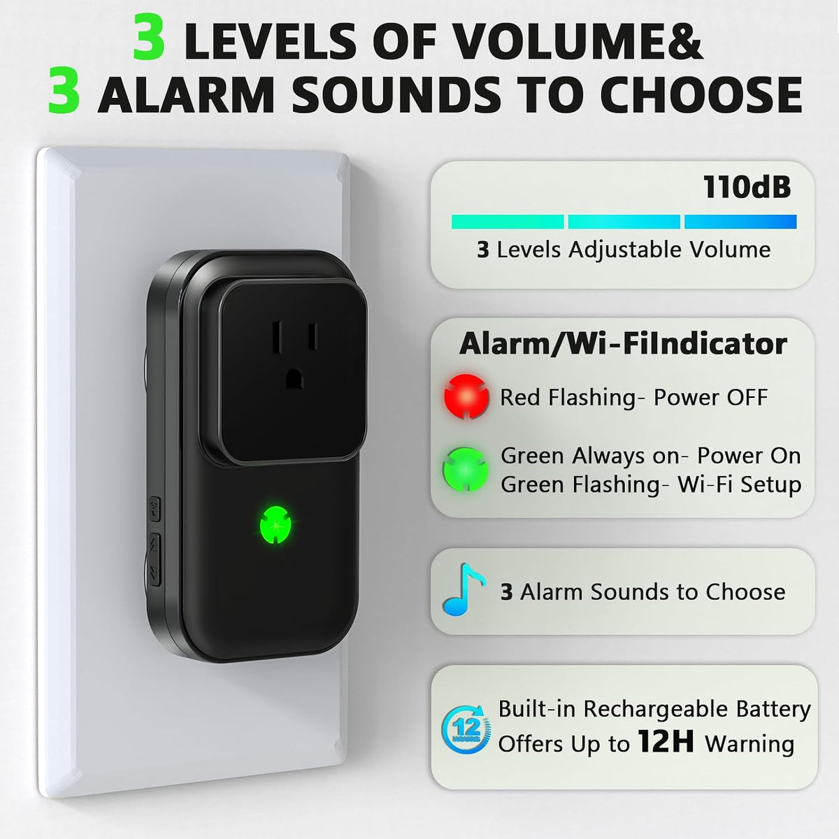 Alarma de corte de energía WiFi, alarma de corte de energía del con...
