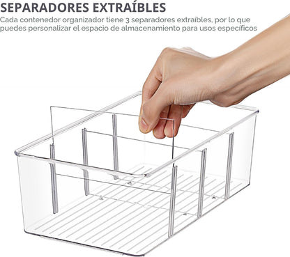 Vtopmart - Paquete de 6 recipientes organizadores de almacenamiento...