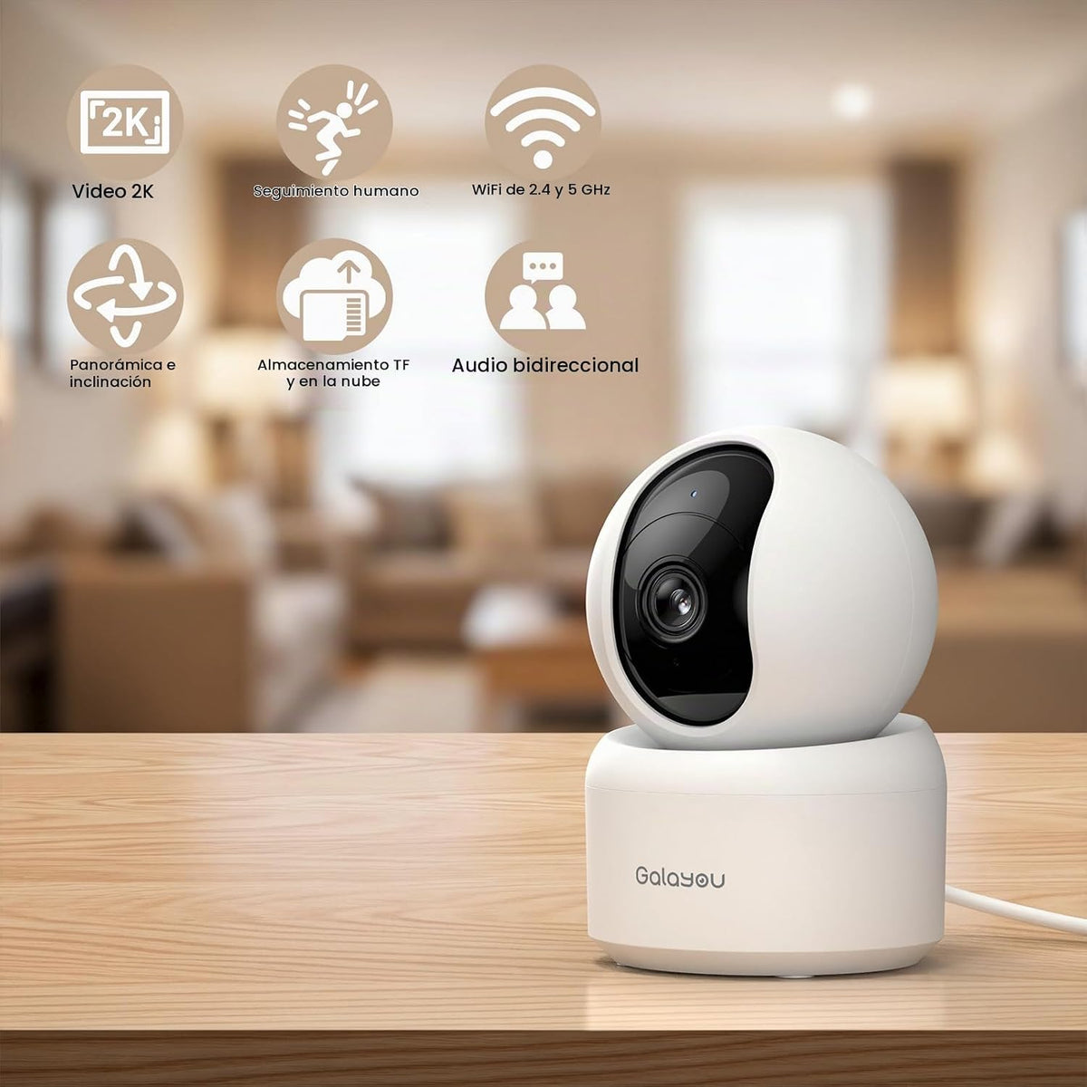 GALAYOU Cámaras interiores de doble banda 5G y 2.4G para seguridad...