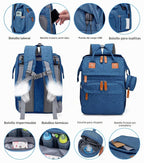 KABAQOO Mochila para pañales con estación de cambio desmontable, bo...