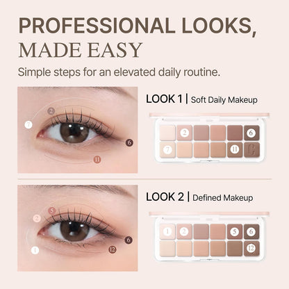 CLIO Pro - Paleta de ojos de aire, 12 colores de sombra de ojos mat...