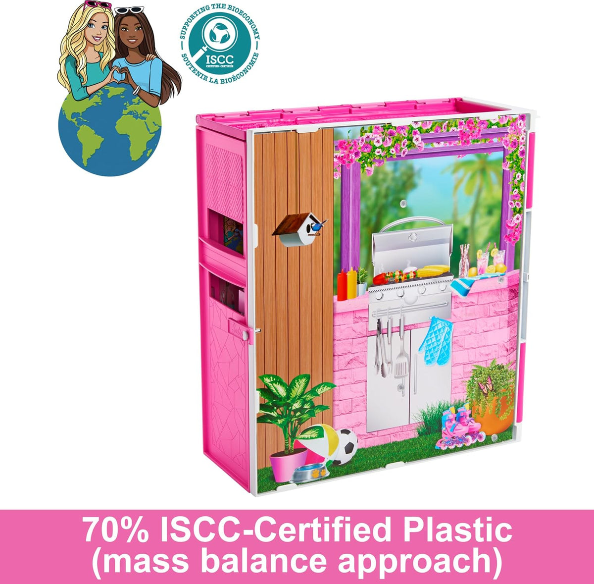 Barbie Juego de casa de muñecas, casa de escapada con accesorios |...