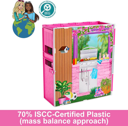 Barbie Juego de casa de muñecas, casa de escapada con accesorios |...
