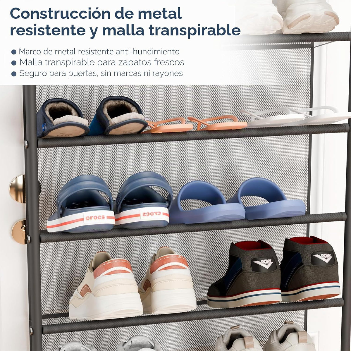 Whitmor 36 pares de organizadores de zapatos para colgar sobre la p...