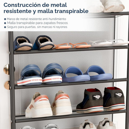 Whitmor 36 pares de organizadores de zapatos para colgar sobre la p...