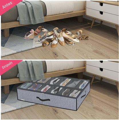 Onlyeasy Organizador grande de zapatos debajo de la cama (6 a 12 pa...