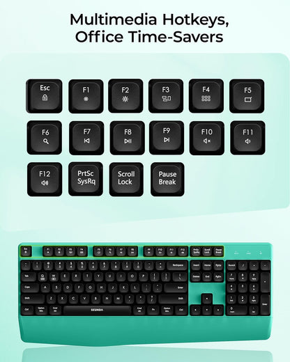 seenda COE200 Combo de teclado y mouse Bluetooth inalámbricos con |...