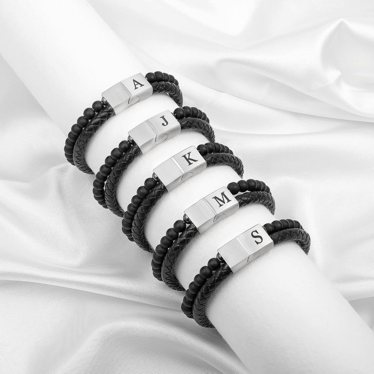 LUXEJEW Regalos para Hombres – Pulsera para Hombre, Pulsera con Ini...