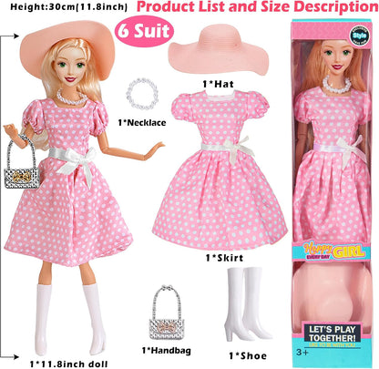 iBayda - Juego de 6 muñecas American Toy Prinecess de 11,5 pulgadas...
