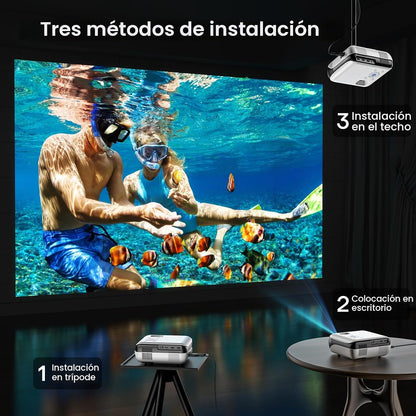 HAPPRUN Proyector Bluetooth Nativo 1080P - Estándar | Native 1080P...