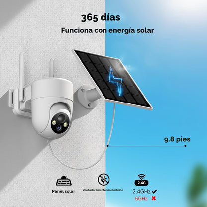 Oculview Cámaras de seguridad solar 2K inalámbricas para exteriores...